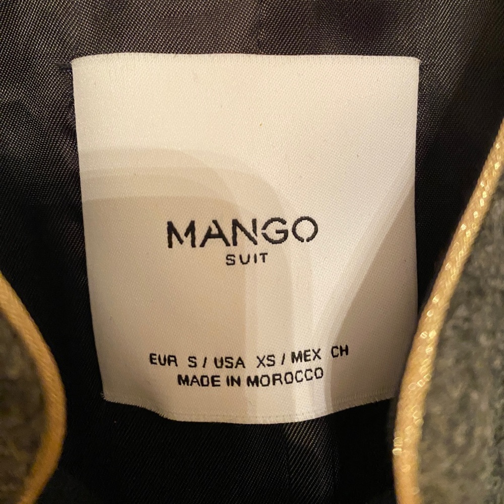 MANGO Navy Military Coat With Mandarin Collar - Picture 5 of 5